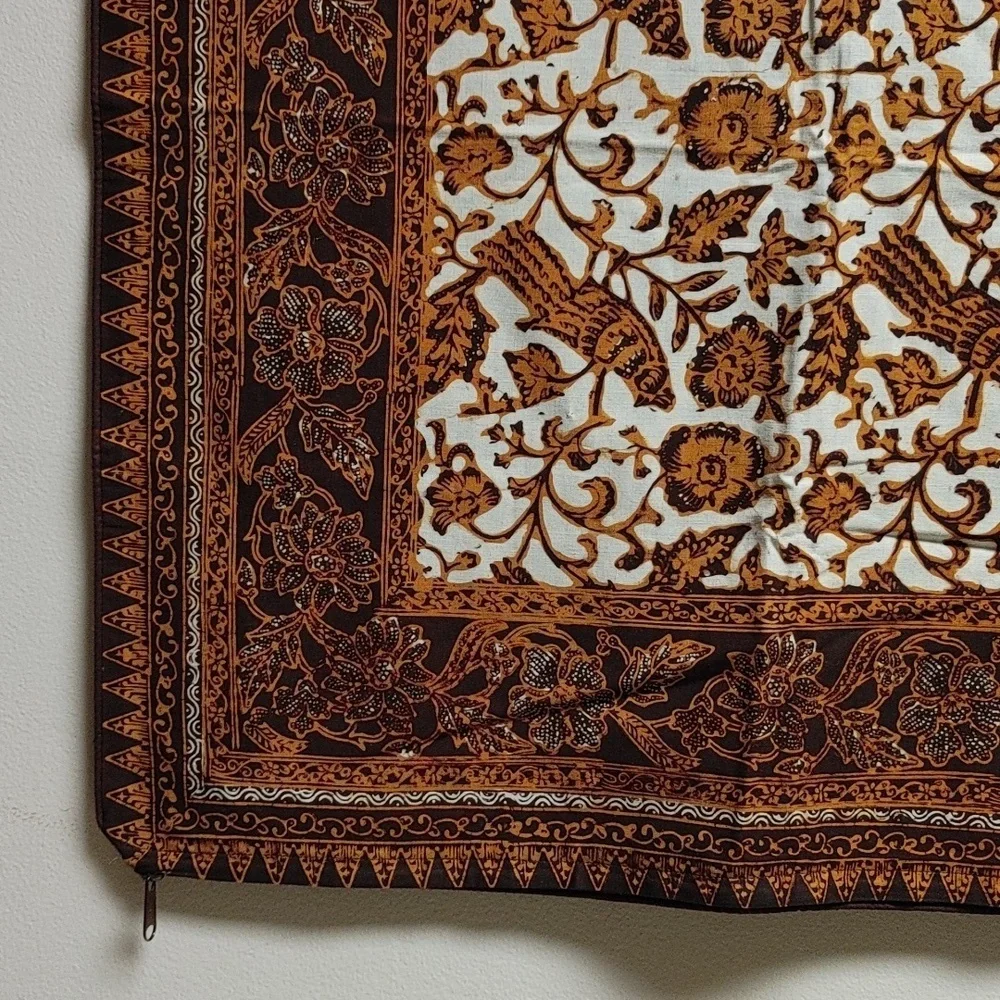 Brown & Tan Batik Pillow Cover 25.5x24.5